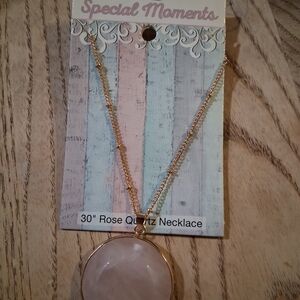 Special Moments Pink Quartz Pendant Necklace